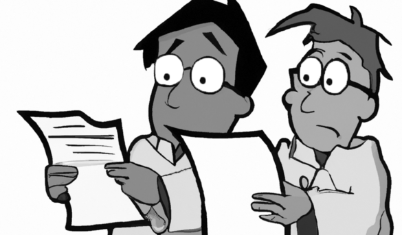 Confused Doctors Staring at Paper
